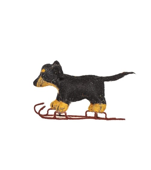 Dustin the skating dachshund - Christmas tree Decoration Sew Heart Felt 2024 christmas decorations xmas tree decorations