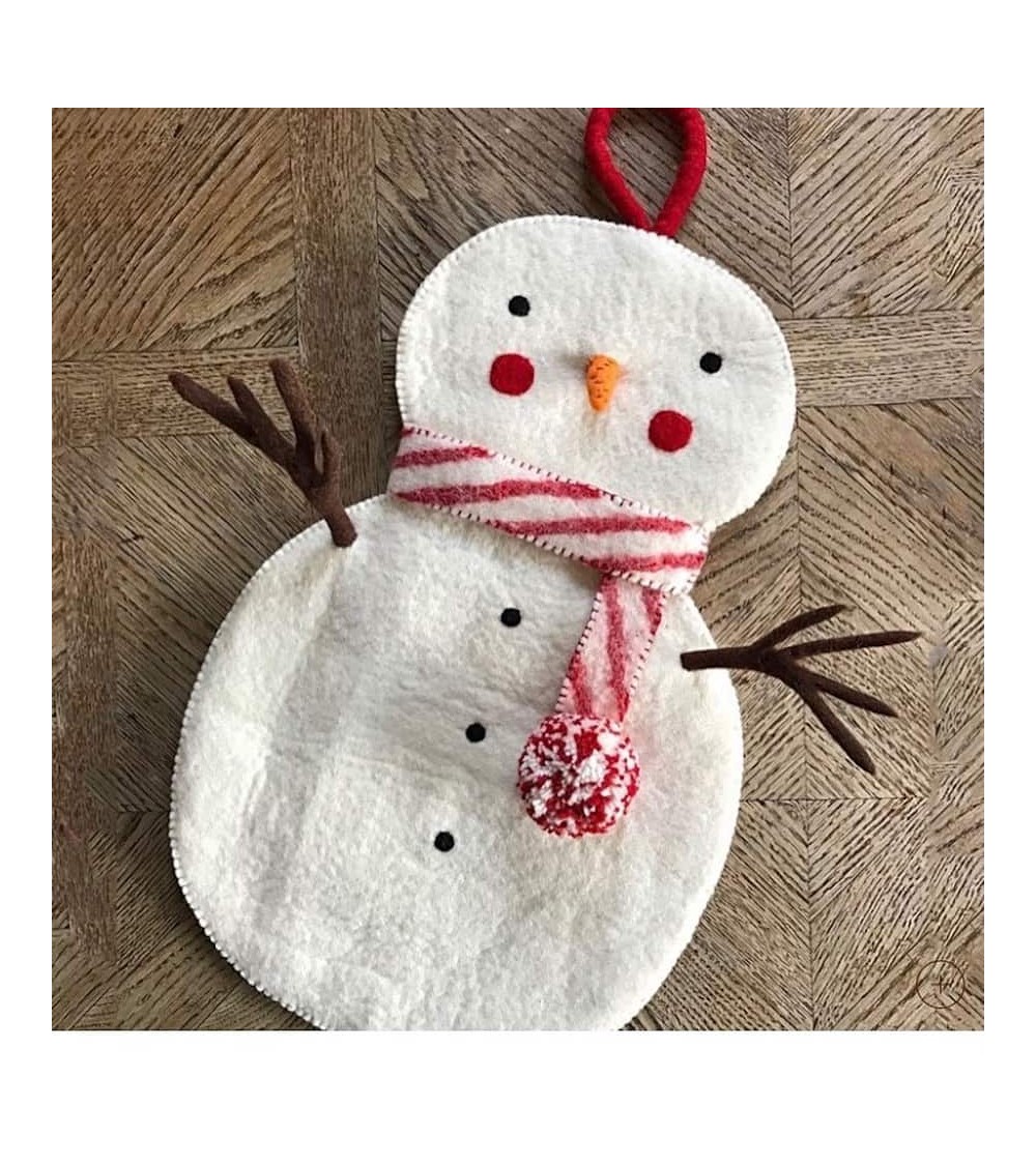 Bonhomme de neige - Botte, chaussette de Noël pour cheminée Sew Heart Felt decoration noel decor déco de noel 2024 maison fai...