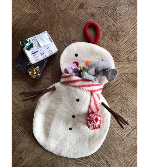 Bonhomme de neige - Botte, chaussette de Noël pour cheminée Sew Heart Felt decoration noel decor déco de noel 2024 maison fai...