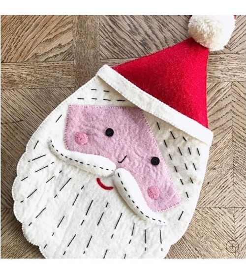 Babbo Natale - Calza di Natale camino Sew Heart Felt Decorazioni natalizie eleganti particolari decoro natale decorazione alb...