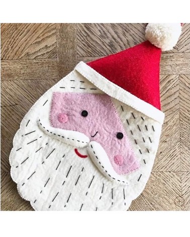 Babbo Natale - Calza di Natale camino Sew Heart Felt Decorazioni natalizie eleganti particolari decoro natale decorazione alb...