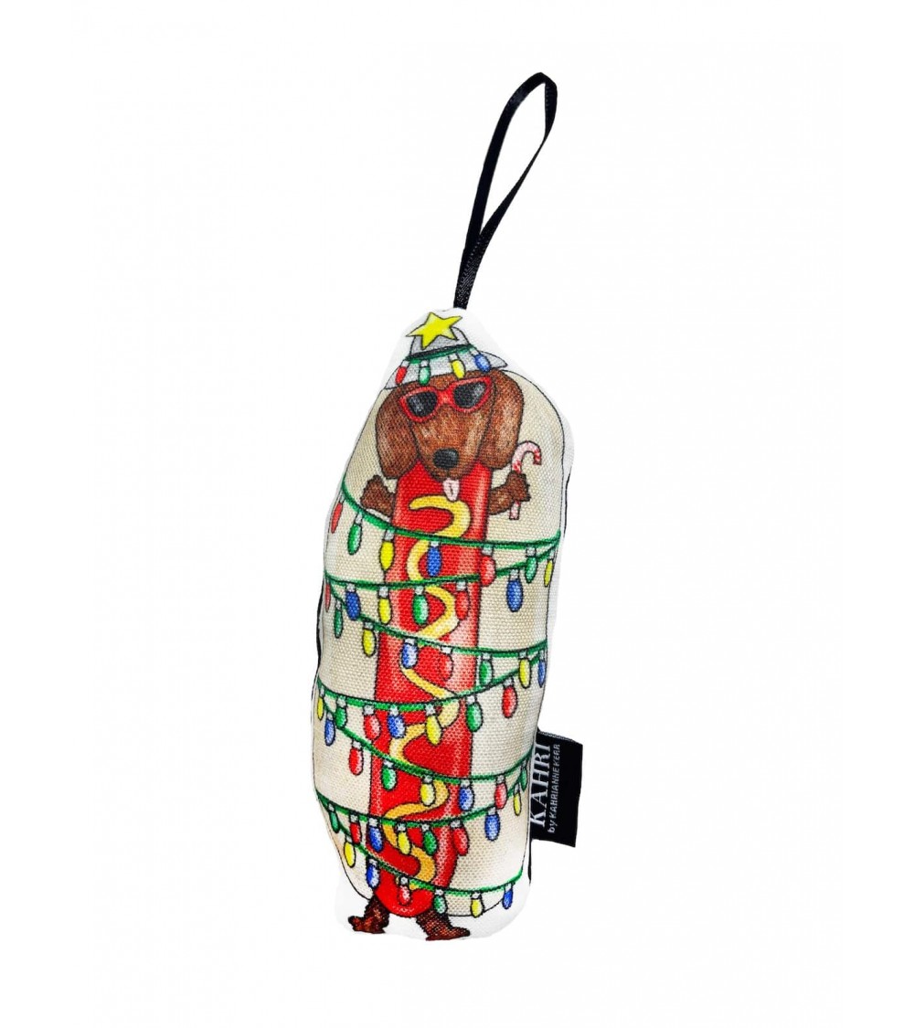 Mini bambola Bassotto hot dog di Natale - decorazione natale KAHRI Decorazioni natalizie eleganti particolari decoro natale d...