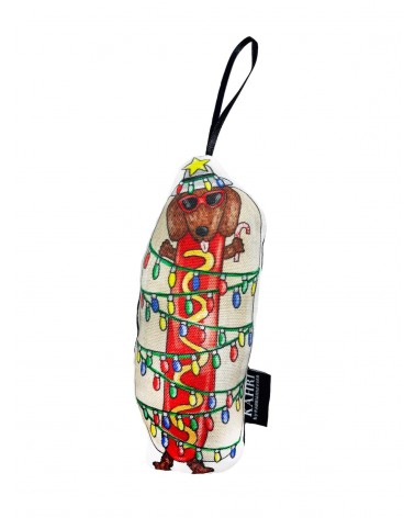 Mini bambola Bassotto hot dog di Natale - decorazione natale KAHRI Decorazioni natalizie eleganti particolari decoro natale d...
