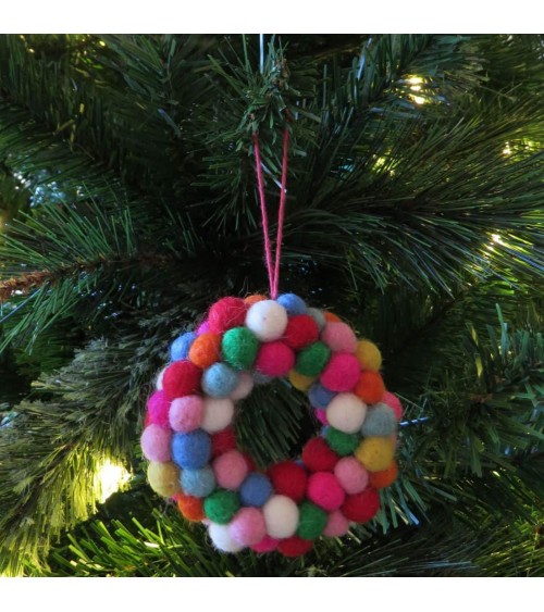 Felt pompom mini wreath - Christmas Tree Decoration Felt so good 2024 christmas decorations xmas tree decorations