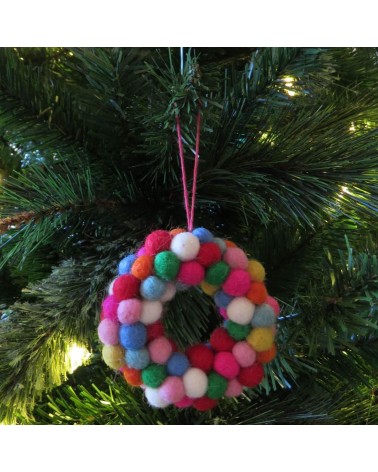 Felt pompom mini wreath - Christmas Tree Decoration Felt so good 2024 christmas decorations xmas tree decorations