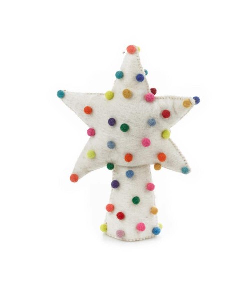 Star with pompons - Christmas Tree Topper Decoration Felt so good 2024 christmas decorations xmas tree decorations