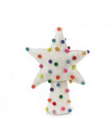 Star with pompons - Christmas Tree Topper Decoration Felt so good 2024 christmas decorations xmas tree decorations