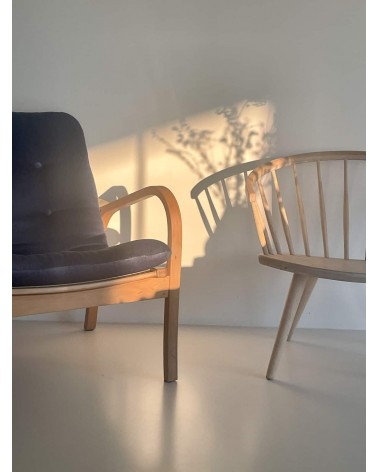 Laminett Lounge Chair di Yngve Ekström per Swedese kitatori mobili Oggetto di design vintage svizzera