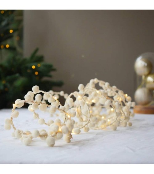 Soft White Pom pom - Fairy Lights Melanie Porter lighted illuminated decoration indoor bedroom