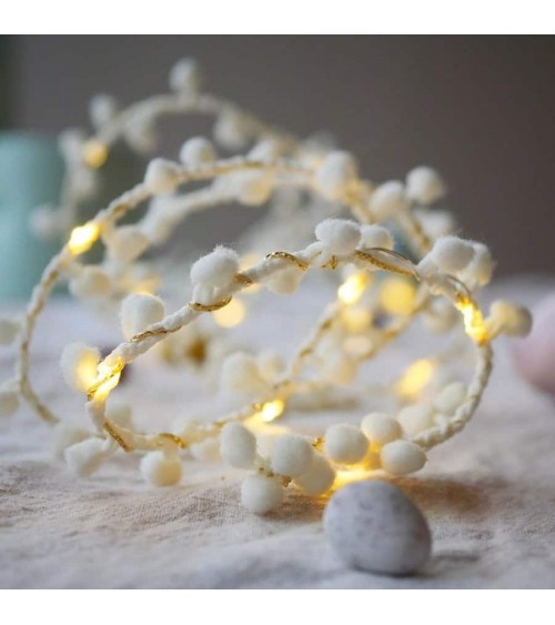 Soft White Pom pom - Fairy Lights Melanie Porter lighted illuminated decoration indoor bedroom