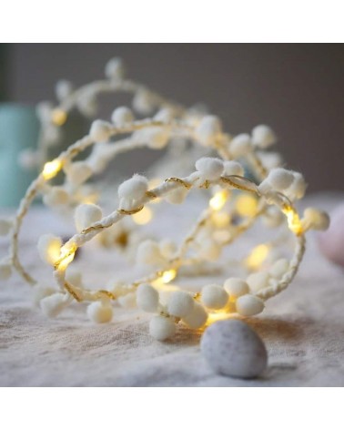 Soft White Pom pom - Fairy Lights Melanie Porter lighted illuminated decoration indoor bedroom