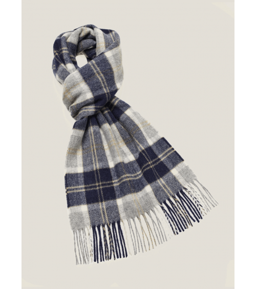 Tartan Bannockbane Silver - écharpe en laine mérinos Bronte by Moon luxe pour femme homme Suisse Kitatori