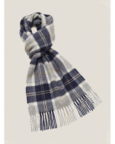 Bannockbane Silver - Tartan Merino wool scarf Bronte by Moon scarves man mens women ladies male neck winter scarf