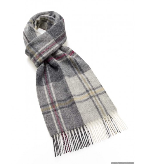 SILVERDALE Silver / Pink - Merino wool scarf Bronte by Moon scarves man mens women ladies male neck winter scarf