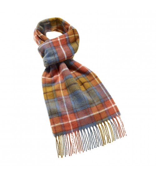 ANTIQUE BUCHANAN - Tartan Merino wool scarf Bronte by Moon scarves man mens women ladies male neck winter scarf