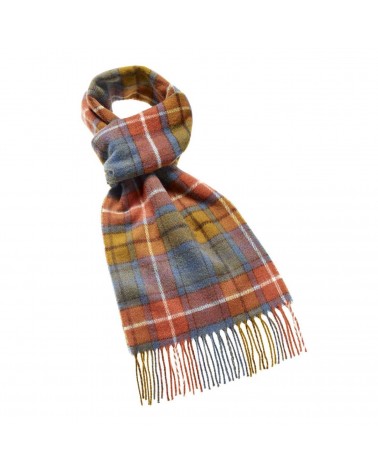 Tartan ANTIQUE BUCHANAN - echarpe en laine merinos Bronte by Moon luxe pour femme homme Suisse Kitatori