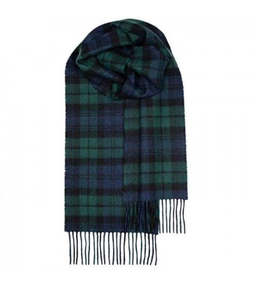 Tartan BLACK WATCH - echarpe en laine merinos Bronte by Moon luxe pour femme homme Suisse Kitatori