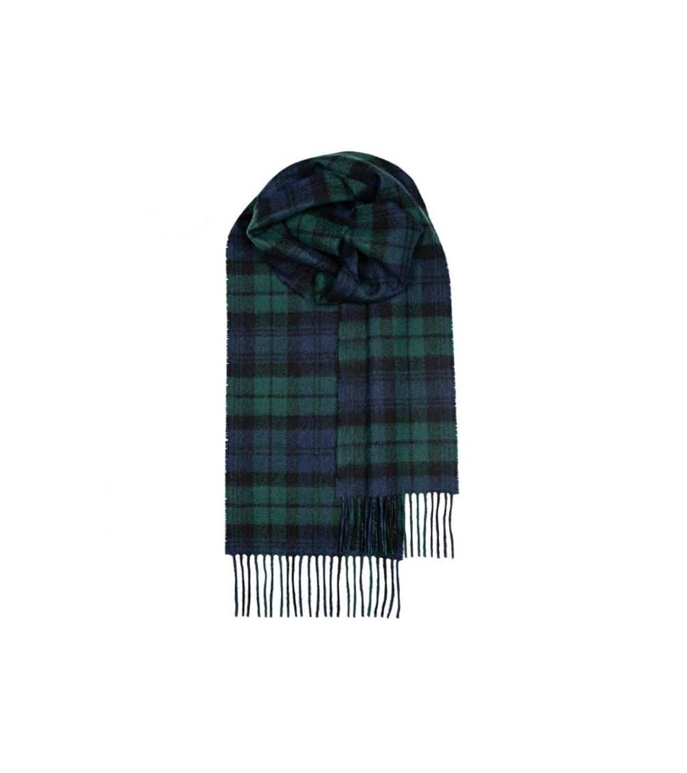 Tartan BLACK WATCH - echarpe en laine merinos Bronte by Moon luxe pour femme homme