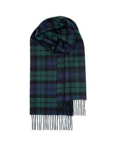 Tartan BLACK WATCH - echarpe en laine merinos Bronte by Moon luxe pour femme homme