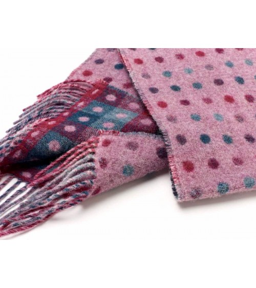 MULTI SPOT Pink - Merino wool scarf Bronte by Moon scarves man mens women ladies male neck winter scarf