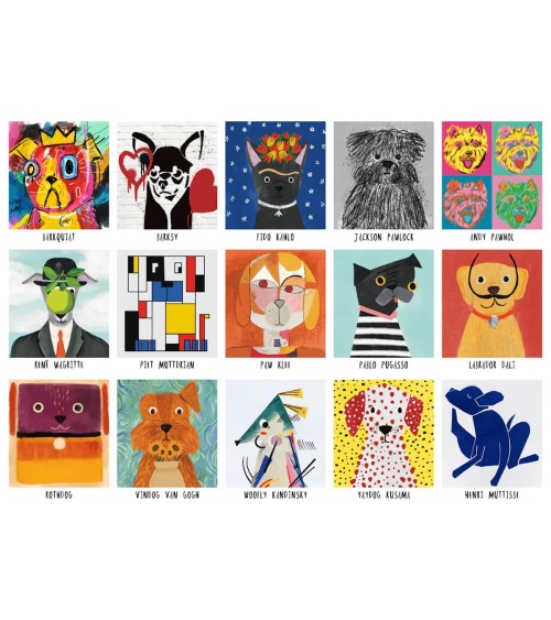 Art Dogs - Puzzle Hund 1000 Teile Happily Puzzles  coole lustige schöne puzzle kaufen shönes motiv
