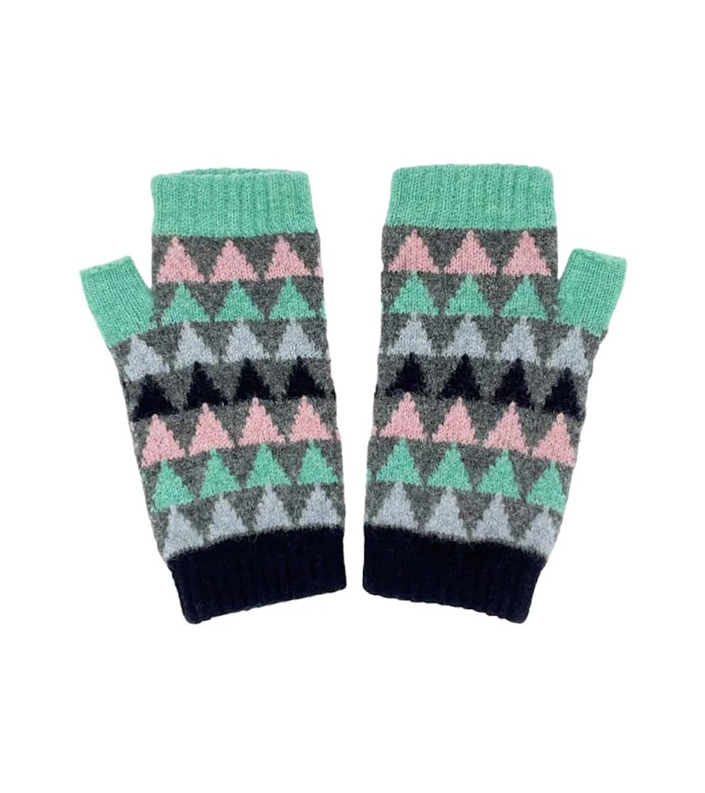 Triangle grigio e menta - Guanti da donna senza dita Catherine Tough idea regalo svizzera