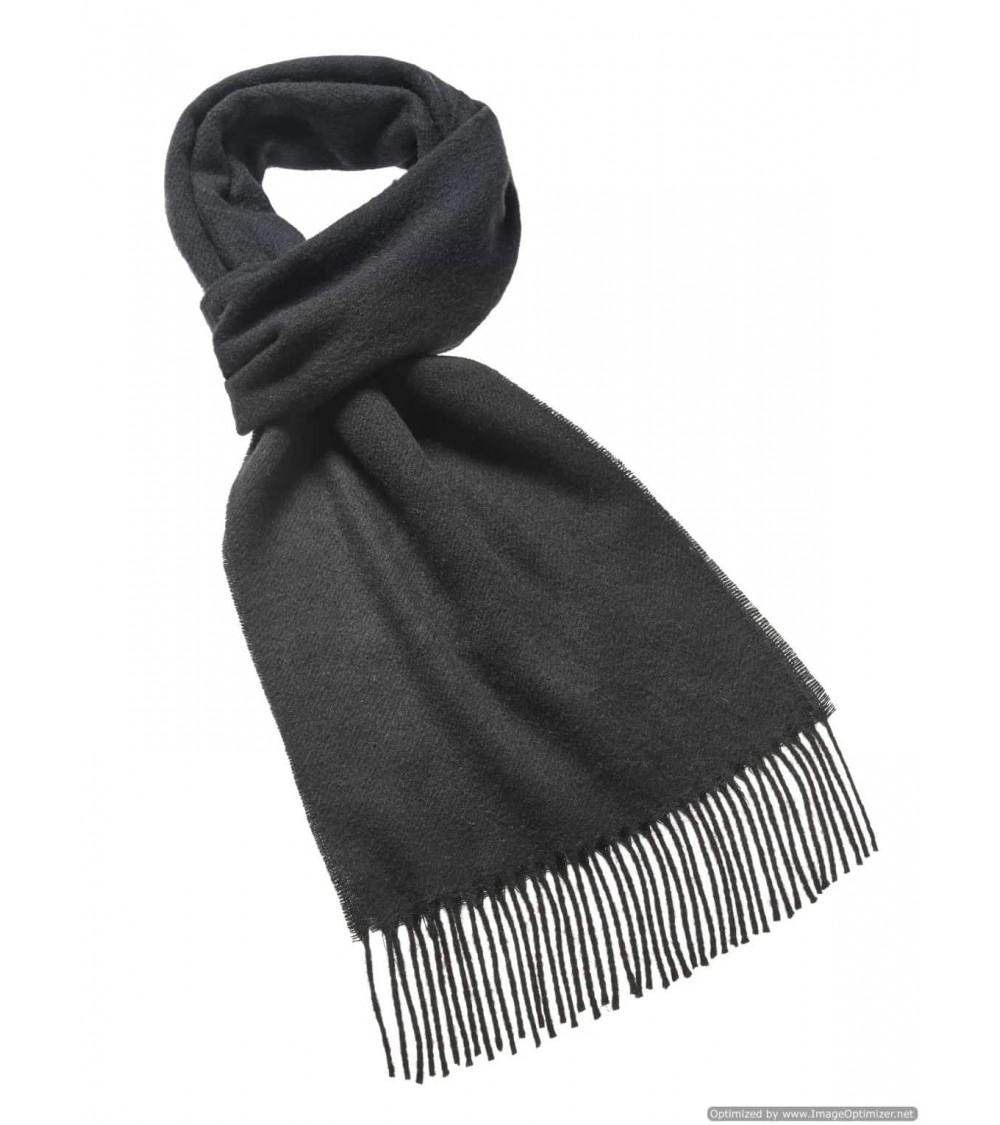 PLAIN Black - Merino wool scarf Bronte by Moon scarves for women mens scarf Kitatori Switzerland