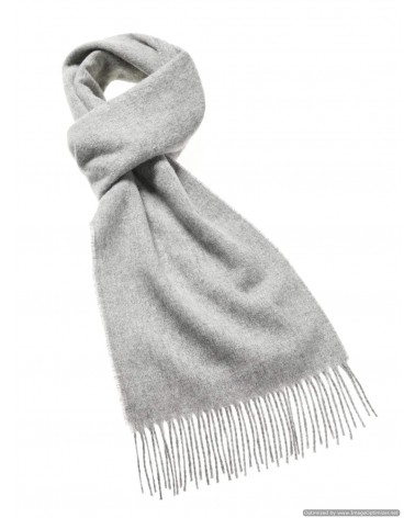 PLAIN Gris - echarpe unie en laine merinos Bronte by Moon luxe pour femme homme Suisse Kitatori