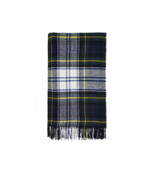 Tartan throw DRESS GORDON - Pure new wool blanket Bronte by Moon clan plaids english sofa cozy soft throw blanket