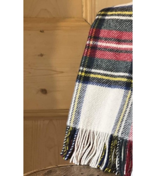 Tartan throw DRESS STEWART - Pure new wool blanket Bronte by Moon clan plaids english sofa cozy soft throw blanket