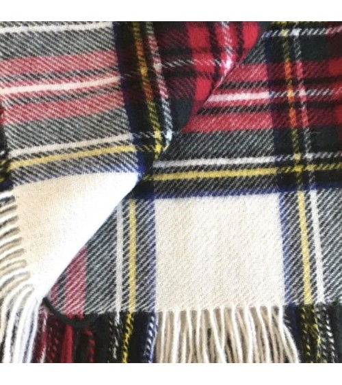 Tartan throw DRESS STEWART - Pure new wool blanket Bronte by Moon clan plaids english sofa cozy soft throw blanket