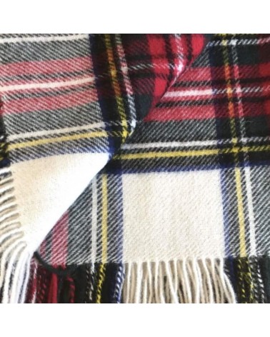 Tartan throw DRESS STEWART - Pure new wool blanket Bronte by Moon clan plaids english sofa cozy soft throw blanket