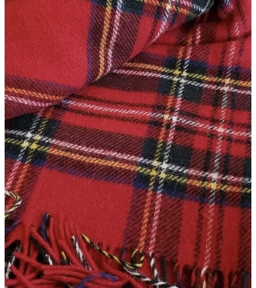 Tartan throw ROYAL STEWART - Pure new wool blanket Bronte by Moon clan plaids english sofa cozy soft throw blanket