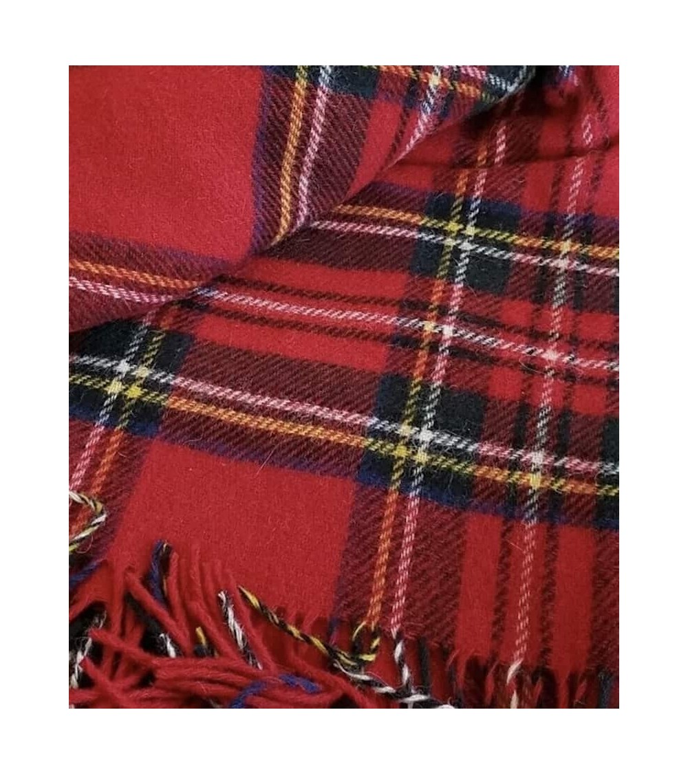 Tartan throw ROYAL STEWART - Pure new wool blanket Bronte by Moon clan plaids english sofa cozy soft throw blanket