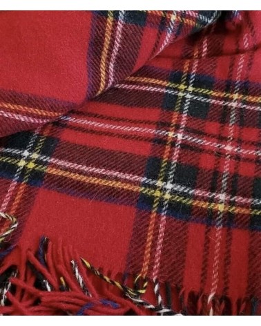 Tartan throw ROYAL STEWART - Pure new wool blanket Bronte by Moon clan plaids english sofa cozy soft throw blanket