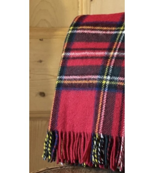 Tartan throw ROYAL STEWART - Pure new wool blanket Bronte by Moon clan plaids english sofa cozy soft throw blanket