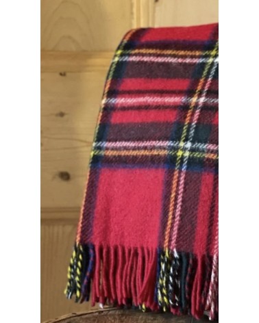 Tartan throw ROYAL STEWART - Pure new wool blanket Bronte by Moon clan plaids english sofa cozy soft throw blanket