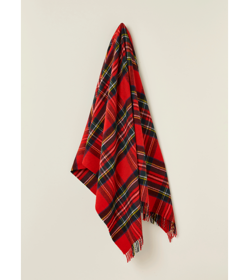 Tartan throw ROYAL STEWART - Pure new wool blanket Bronte by Moon clan plaids english sofa cozy soft throw blanket