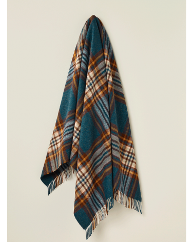 Plaid ST IVES Teal - Couverture en pure laine vierge Bronte by Moon un plaid cocooning couverture chaude douce plaide lit