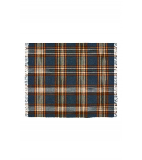 Plaid ST IVES Teal - Couverture en pure laine vierge Bronte by Moon un plaid cocooning couverture chaude douce plaide lit