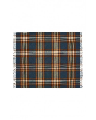 Plaid ST IVES Teal - Couverture en pure laine vierge Bronte by Moon un plaid cocooning couverture chaude douce plaide lit