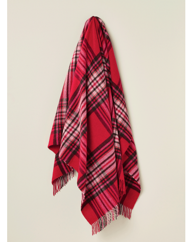 Plaid ST IVES Rouge - Couverture en pure laine vierge Bronte by Moon un plaid cocooning couverture chaude douce plaide lit