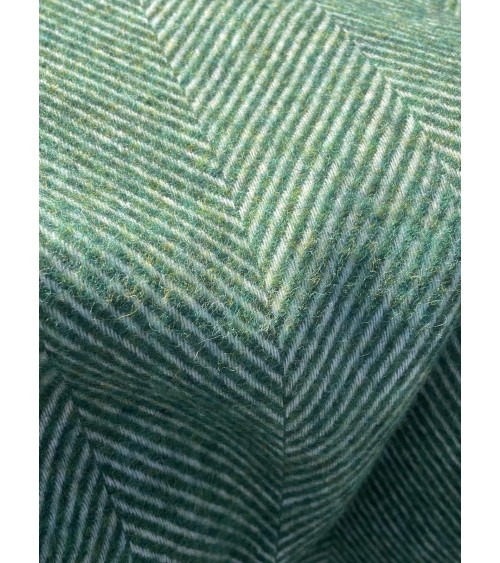 Wool Blanket HERRINGBONE Grass Green - Sofa Throw Bronte by Moon warm cozy soft sofa throw blanket picnic throws and blankets