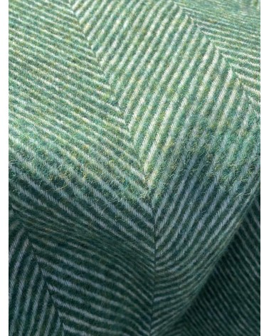 Wool Blanket HERRINGBONE Grass Green - Sofa Throw Bronte by Moon warm cozy soft sofa throw blanket picnic throws and blankets