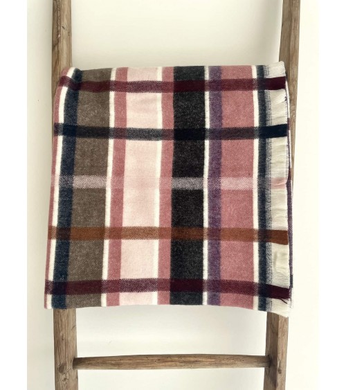 Sofa Throw CONTEMPORARY CHECK Navy / burgundy - wool blanket Bronte by Moon warm cozy soft sofa throw blanket picnic throws a...