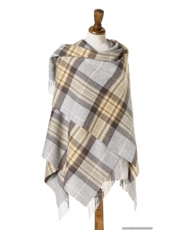 Mini Ruana Tartan MCKELLAR - Mantella, poncho di lana merinos Bronte by Moon donna elegante invernale kitatori svizzera