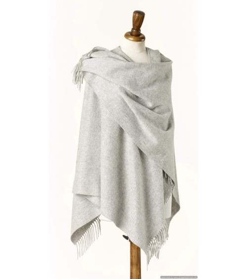 Mini Ruana PLAIN Silver - Merino wool poncho Bronte by Moon cape warm winter elegant for women kitatori switzerland