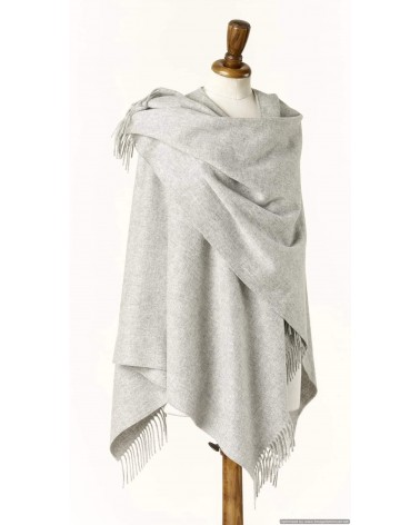 Mini Ruana PLAIN Gris - poncho, cape en laine mérinos Bronte by Moon femme hiver chic plaid kitatori suisse