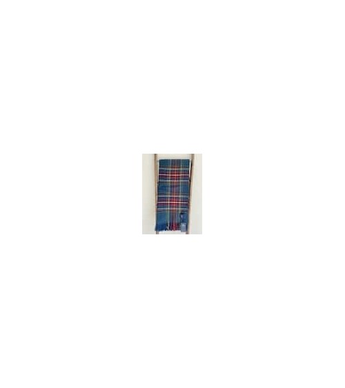 Plaid scozzese STEWART Navy - coperta in lana merinos Bronte by Moon per divano plaides coperta 100 lana di qualità