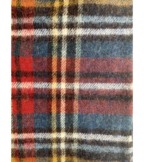 Tartan throw STEWART Navy - Merino wool blanket Bronte by Moon clan plaids english sofa cozy soft throw blanket